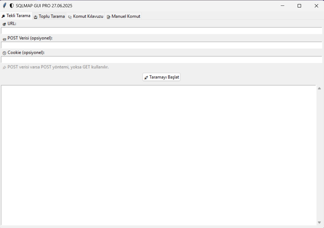 SQLMAP GUI Screenshot 1