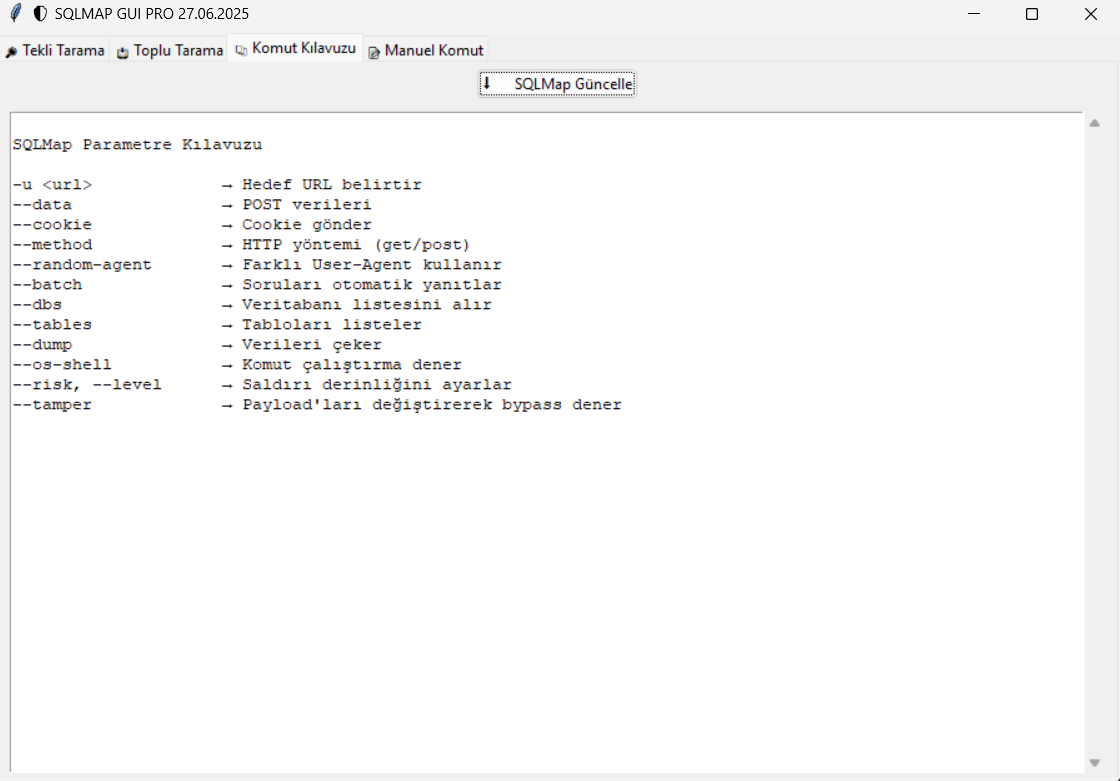 SQLMAP GUI Screenshot 3