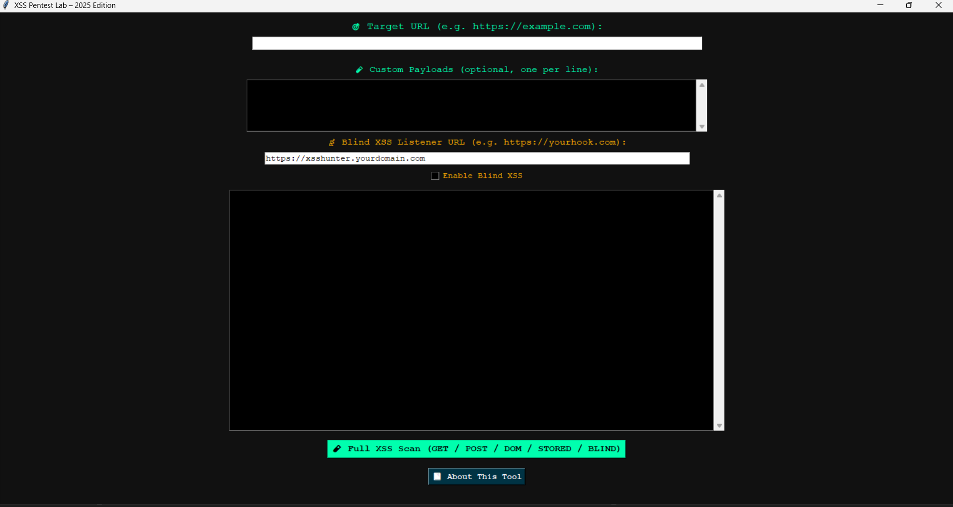 XSS GUI Screenshot